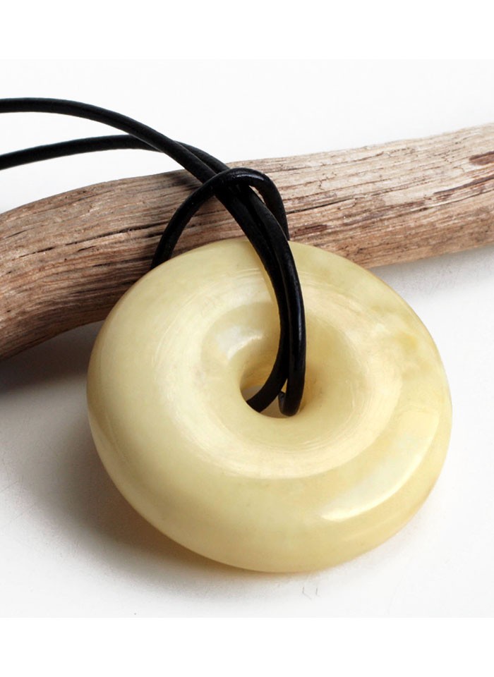 white amber pendant